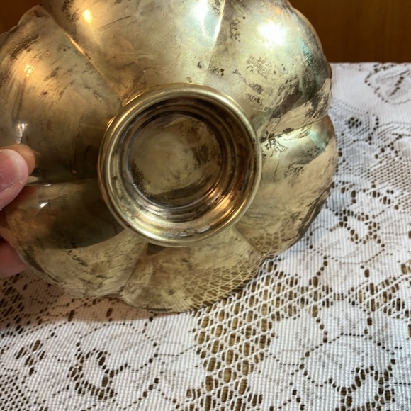 Footed brass dish - Picture 3 of 6